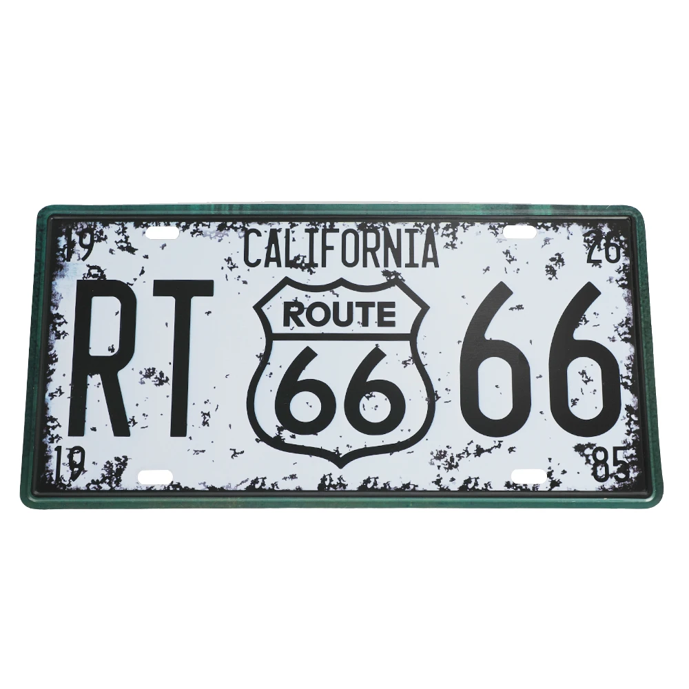 E 30x16 см винтажные металлические жестяные знаки Route 66 номер автомобиля номерной знак табличка Плакат Бар Клуб стены гаража украшения дома - Цвет: E