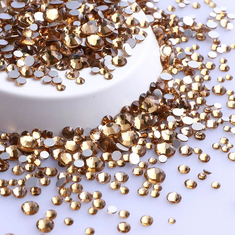 Mix Size Black Diamond Flat Back Rhinestones for Face Self-adhesive Crystal Beads Loose Precious Stones Diamond Painting Jewelry