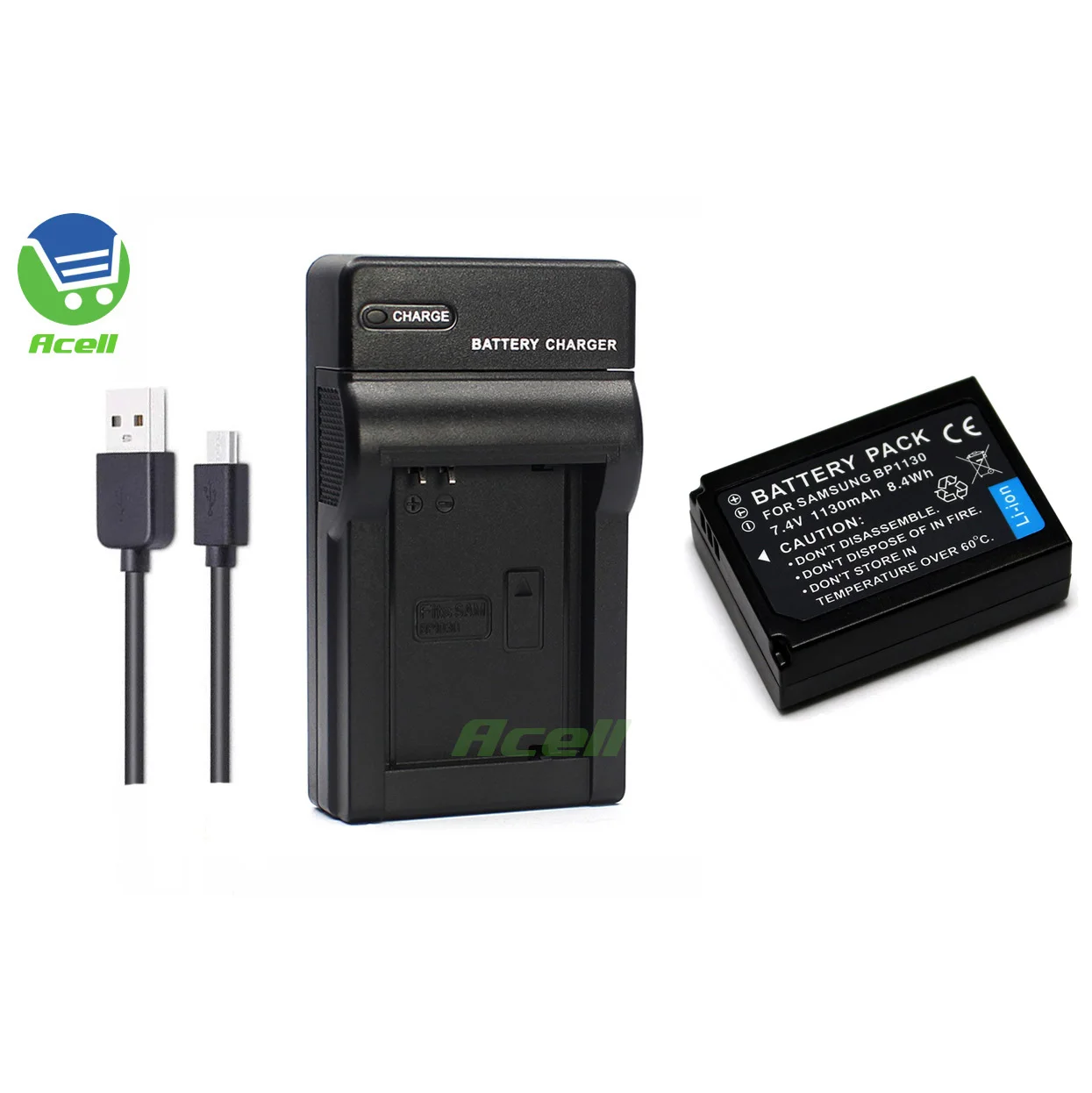 BP1130 Battery + USB Charger for SAMSUNG NX500 NX1000 NX1100 NX2000 NX200 NX210 NX300 NX300M Camera Replace BP1030