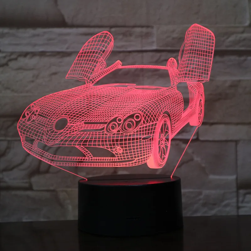 

Super Racing Car 3d Lamp 7 Color Motorcycle Led Night Lamps For Kids Touch Led Usb Table Lampara Lampe Baby Sleeping Nightlight