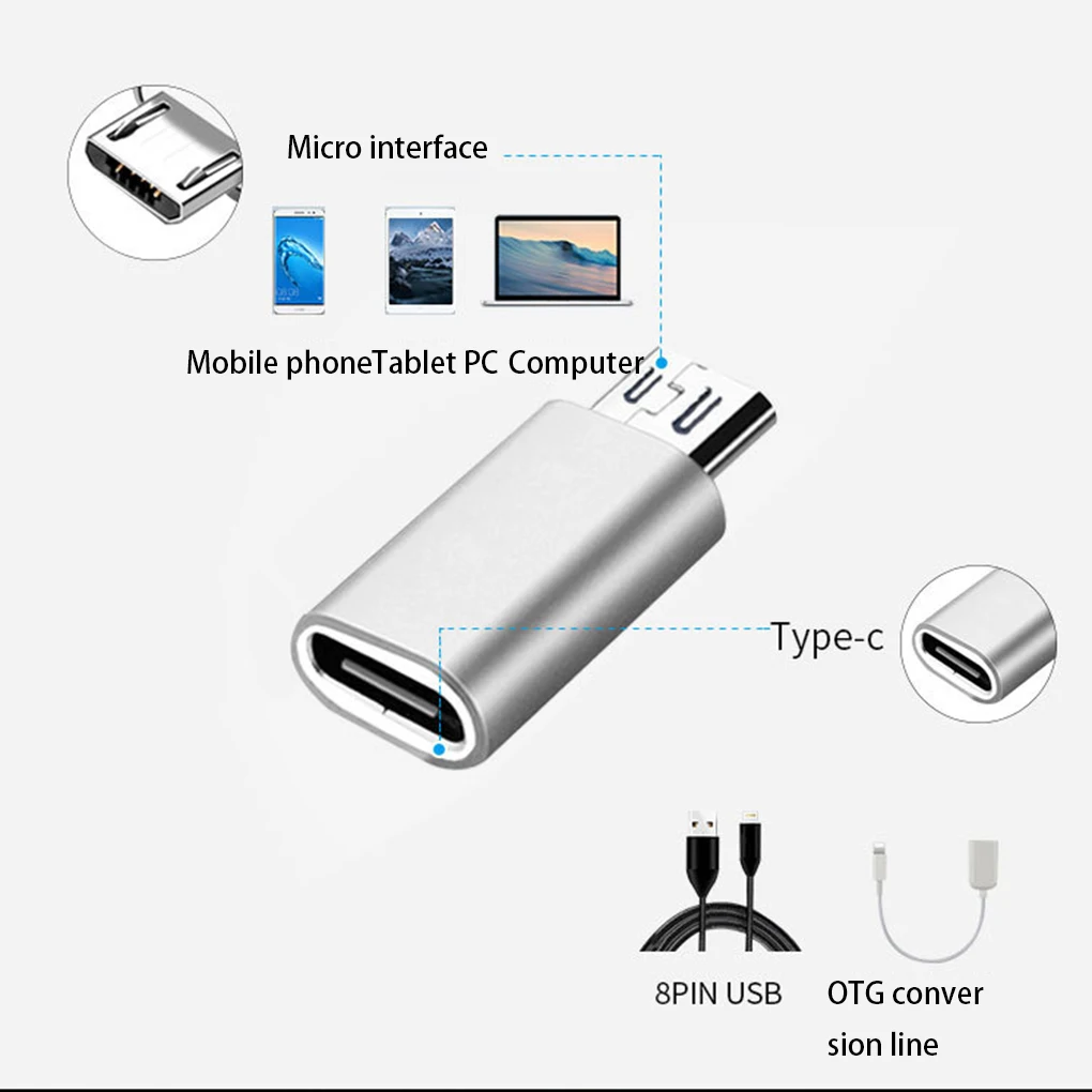 Адаптер Worallymy Mini Type c Мама на Micro USB мама для телефона 3 0 конвертер из алюминиевого