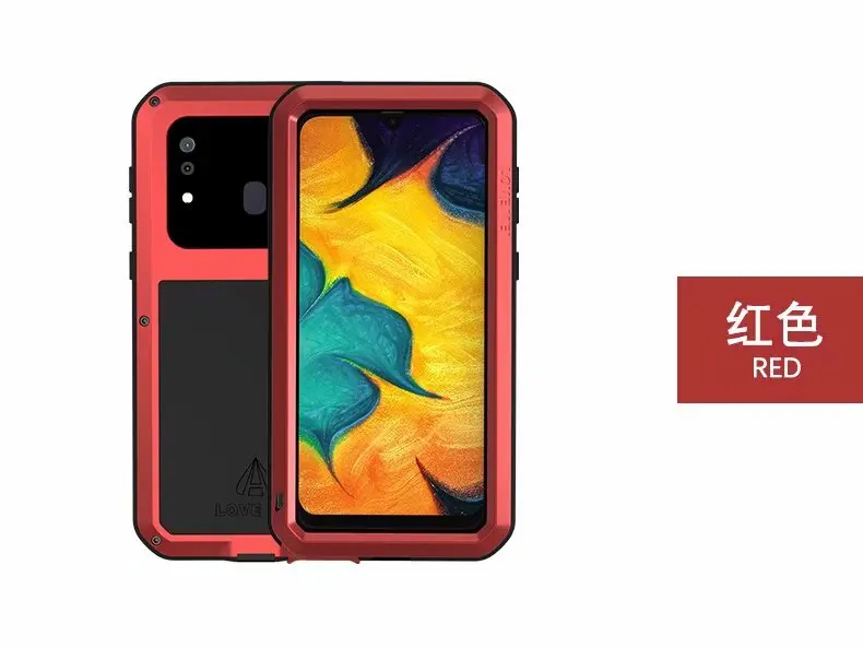 LOVE MEI для samsung Galaxy A20 A30 чехол для телефона противоударный пыленепроницаемый мобильный корпус металлическая алюминиевая защита+ Gorilla glass