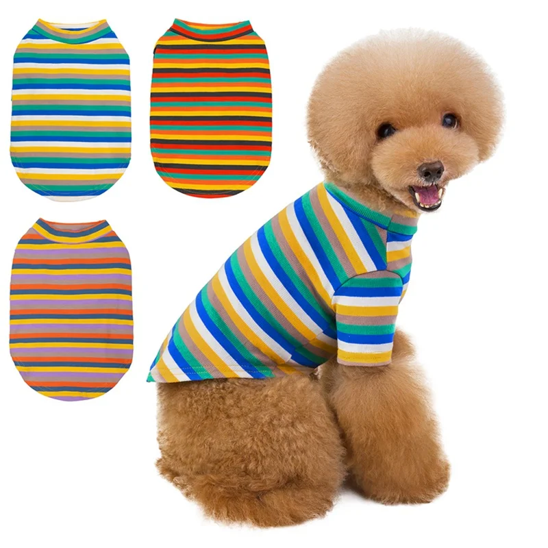 

Winter Dog Sweater Colorful Pet Knitting Costume Clothes Small And Medium Dogs Striped Sweater For Small Dogs Puppy Clothes