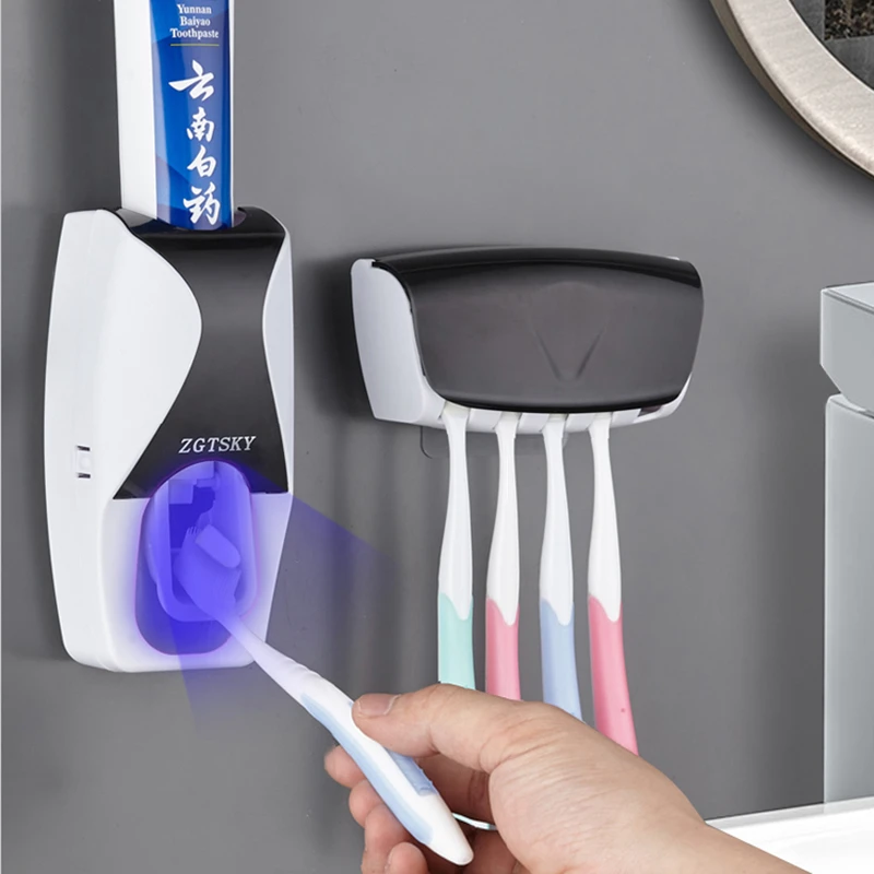 Soporte automático para cepillos de dientes, dispensador de pasta dental,  estuche para cepillos de dientes, conjunto de accesorios para el baño,  artículos para el hogar|Soportes de cepillos y pasta de dientes| -