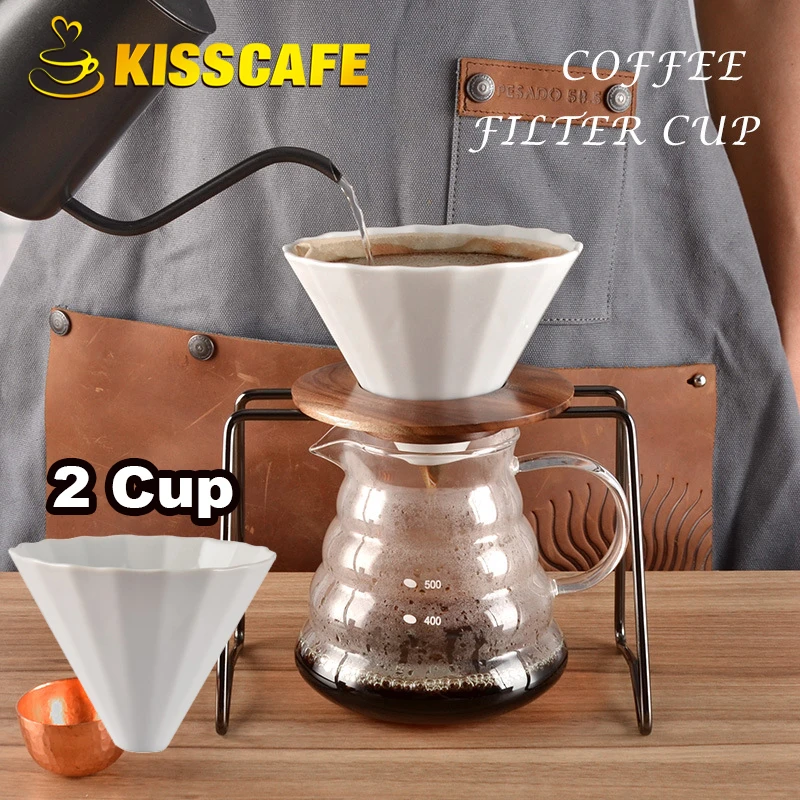 2 4cup セラミックコーヒーカップエスプレッソコーヒーフィルターカップ V60 漏斗ドリップ手カップフィルターポータブルコーヒーアクセサリー Coffee Filters Aliexpress