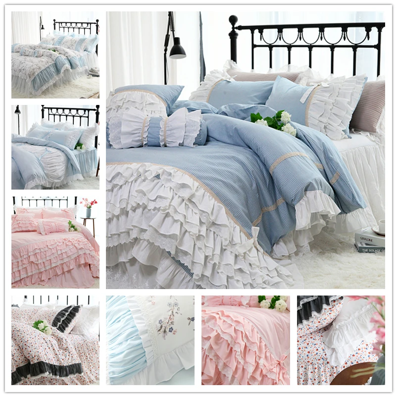 FAMIFUN Super sweet cake layers Queen bedding set Ruffle duvet cover