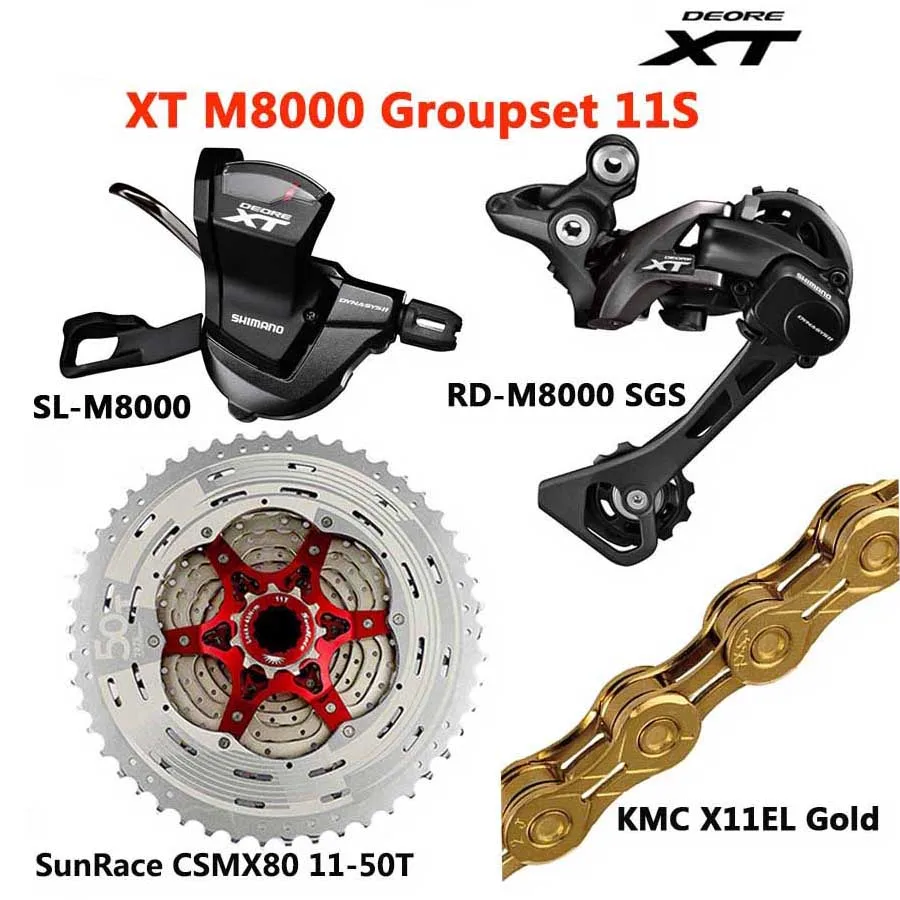 Shimano DEORE XT M8000 Группа Комплект MTB горный велосипед 1x11-Speed 46T 50T SL+ RD+ CSMX8+ X11EL M8000 переключатель заднего хода