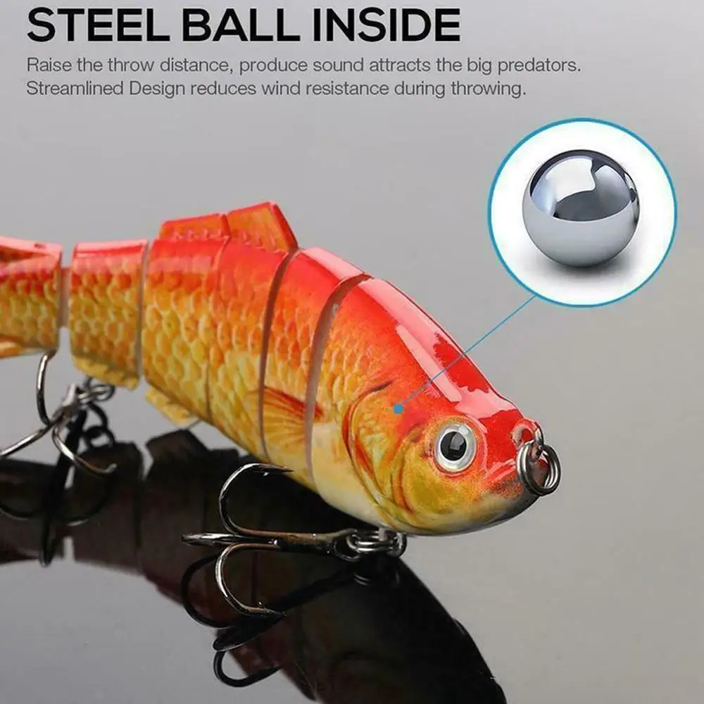 5 шт. приманка для ловли рыбы 3 9 &quotSwimbait Бас твердая рыбалки 6 сегментов шарнирные