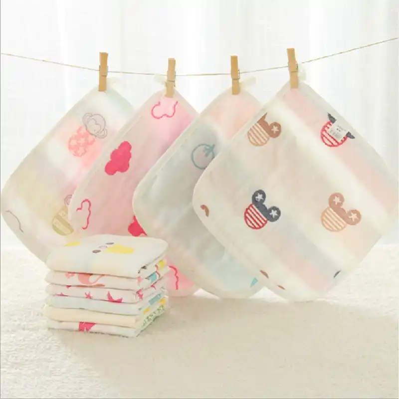 3 pcs Soft Reusable Baby Gauze Handkerchief Mini Towel Cotton Bibs 25*25cm
