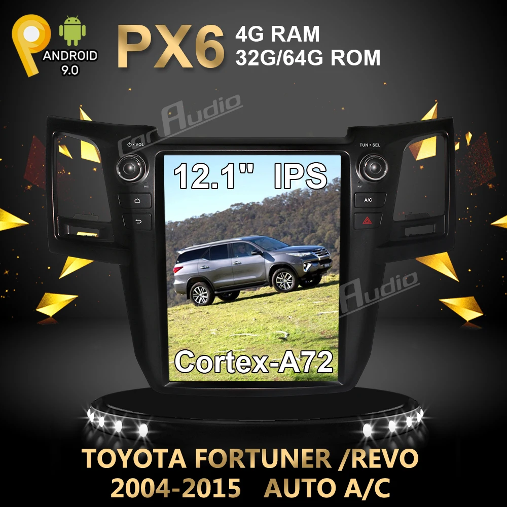 Вертикальный Tesla стиль Android 8,1 для TOYOTA Fortuner/HILUX Revo 2005- Автомобильный мультимедийный плеер радио аудио gps стерео головное устройство