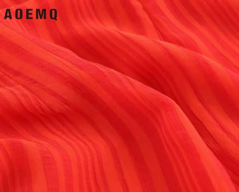 AOEMQ модное летнее платье популярное оранжевое красное платье миди с открытой спиной крылья волшебной бабочки стильная прозрачная марлевая женская одежда