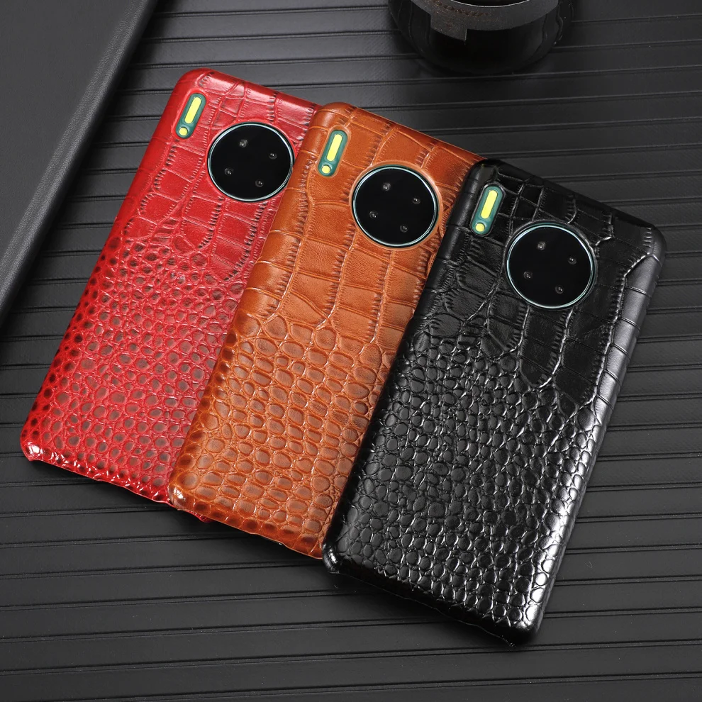 Роскошный чехол для huawei mate 30 Pro, Винтажный чехол с крокодиловым узором, чехол из натуральной кожи для huawei mate 30, защитная задняя крышка
