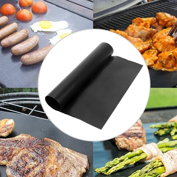 

2 PCS BBQ Grill Mat Non-stick Easy To Clean Reuseable Heat-resistant Teflon and Fiberglass Baking Sheet Pad