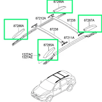 

For 2006-2009 Hyundai Veracruz ix55 Luggage rack Roof rack lid Front and rear decorative cover for roof frame 2010~2013 Veracruz