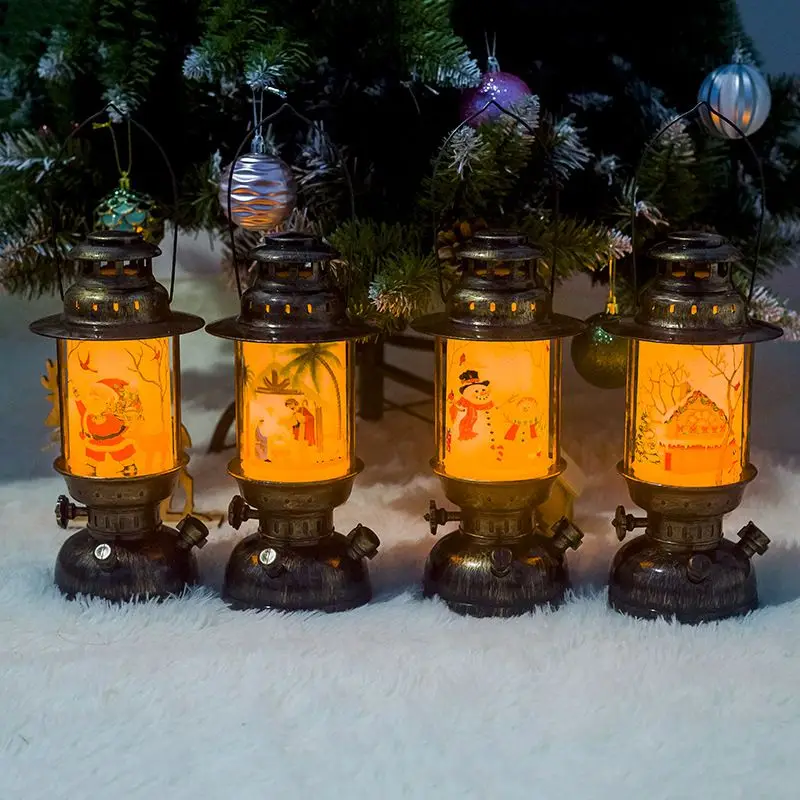 

Christmas LED Hurricane Lantern Christmas Tabletop Decorative Lamp Christmas Festive Props Lighting