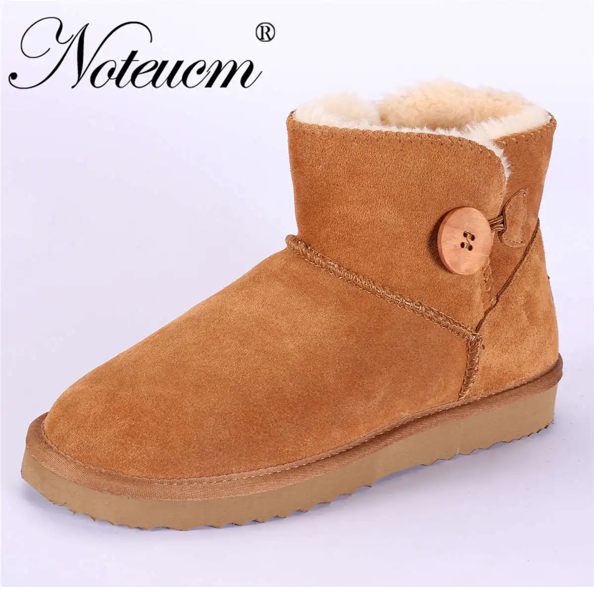 Scarpe/зимние короткие классические женские зимние ботинки из натуральной кожи с желтыми пуговицами; женская австралийская обувь с искусственным мехом; пушистые ботинки donna