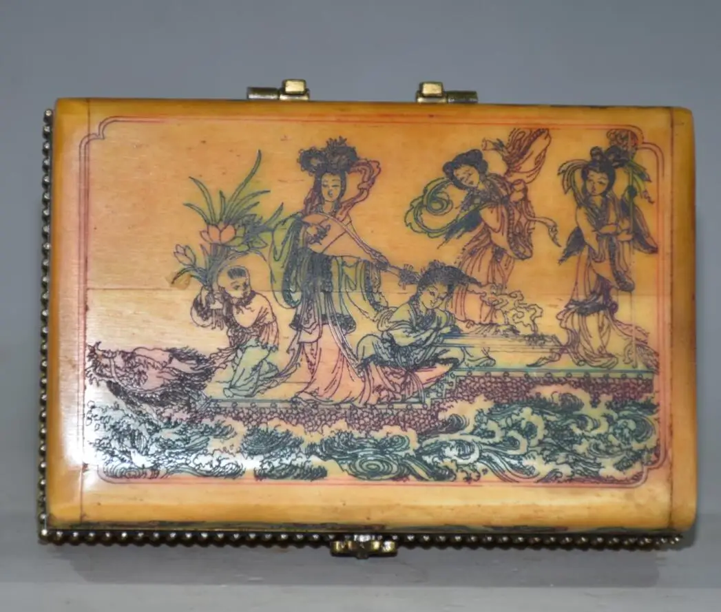 

China bone carving Jewelry box crafts statue