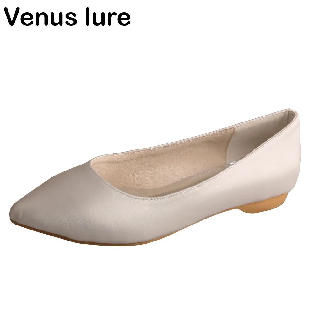 

Cream Ivory Wedding Shoes for Bride Flats Pointed Toe Size 11