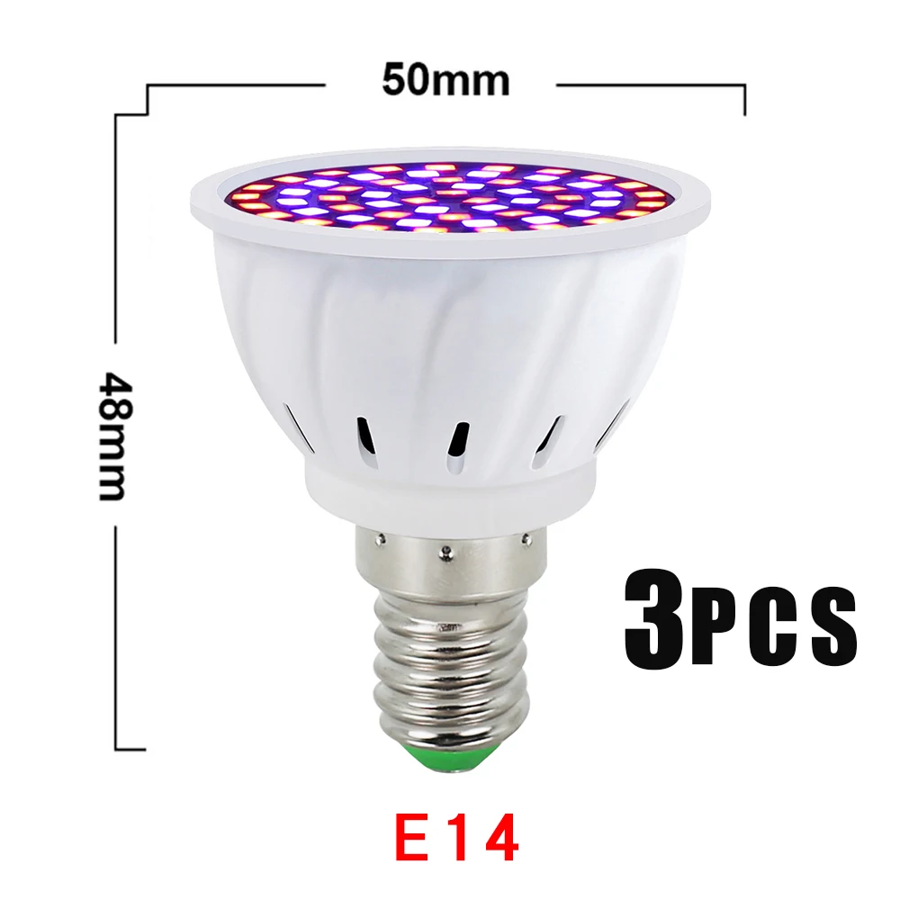 LED Grow Light Bulbs - Full Spectrum Indoor Plant Lighting for Greenhouse & Hydroponic Seeding (3 Pack)