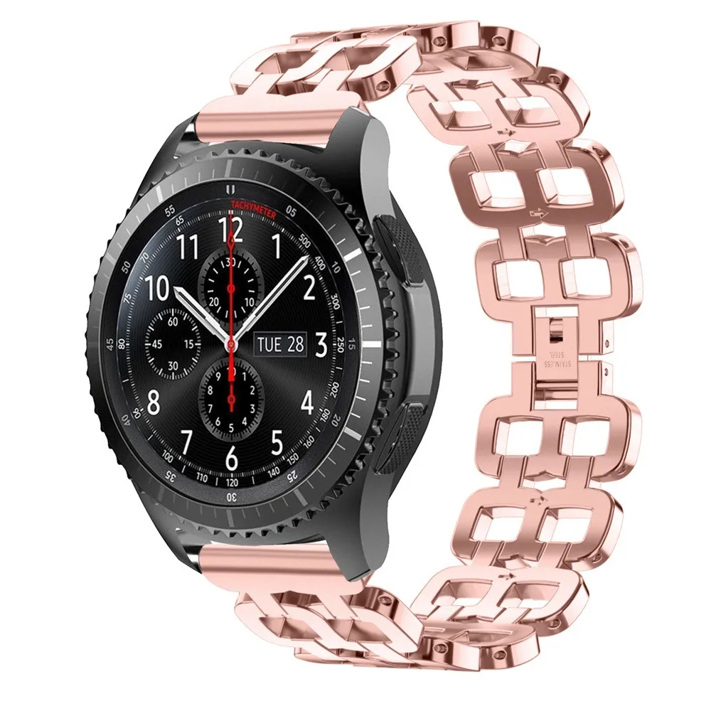 Браслет из нержавеющей стали с цепочкой, умный ремешок для часов samsung gear S3, ремешок для наручных часов, 5 цветов, 19Nov05