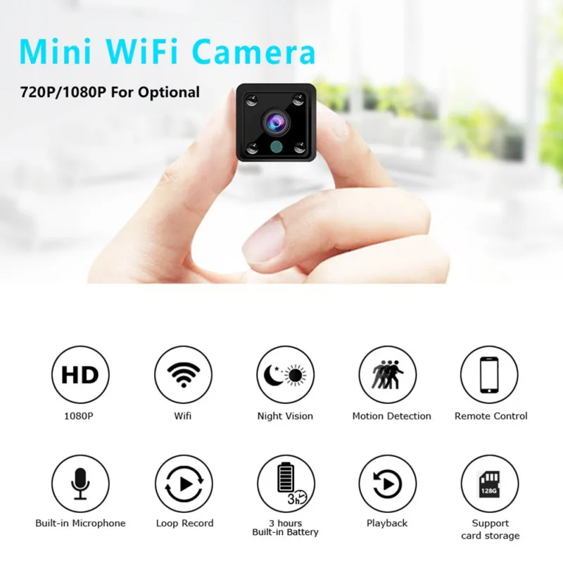 

HD 1080P Mini Camera Camcorder IP Camera Night Vision WIFI Camera Remote Monitor EU US Plug