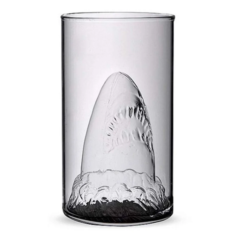 Новинка, дизайн акулы, прозрачные очки, пивная чашка, кружка для кофе, вина, виски, питьевая посуда