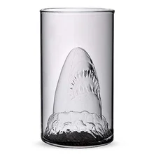 Новинка, дизайн акулы, прозрачные очки, пивная чашка, кружка для кофе, вина, виски, питьевая посуда