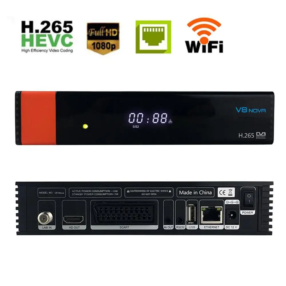 V8 Nova H265 встроенный wifi мощность по freesat v8 супер DVB-S2 1 год Cccam Cline 1 год ТВ коробка