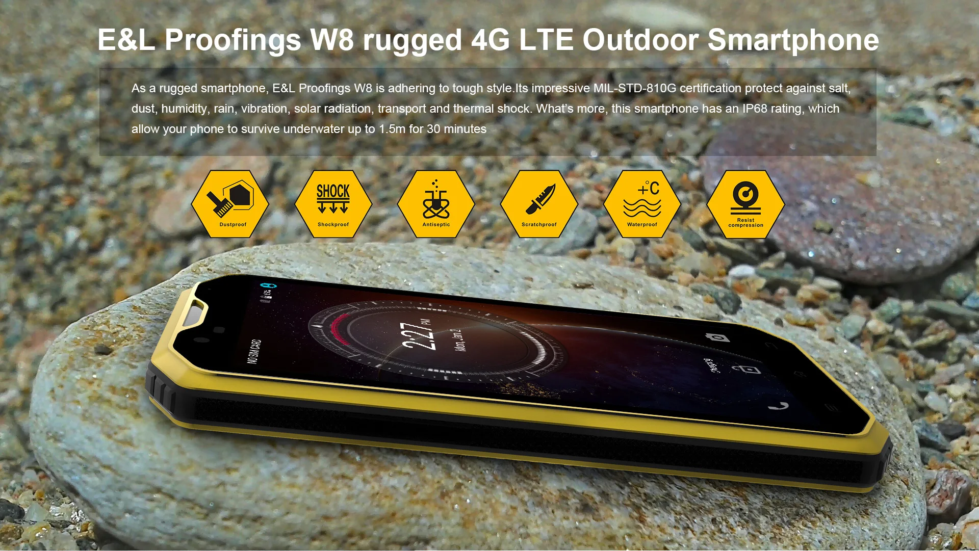 Kenxinda W8 5,5 ''Andriod 5,1 IP68 Водонепроницаемый 4G смартфон MTK6753 Восьмиядерный 2 ГБ + 16 Гб 3000 мАч 8.0MP мобильный телефон
