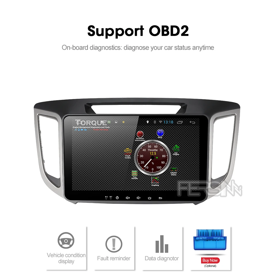 Discount Fersinny CIX251060 2G android 9.0 car navigation dvd player 1024*600 For HYUNDAI IX25 CRETA  gps stereo car multimedia player 4