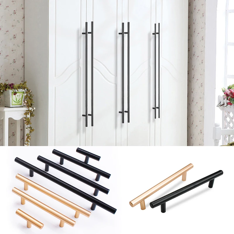 

Kitchen Door T Bar Straight Handle Knobs Cabinet Pull Diameter 12mm Stainless Steel Handles Furniture Hardware