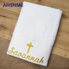 AHSNME 80x180cm 100% Cotton Bath Towels Prayer Baptism Towels Free Custom LOGO Holiday Greetings Wedding New Year Gift Message 1