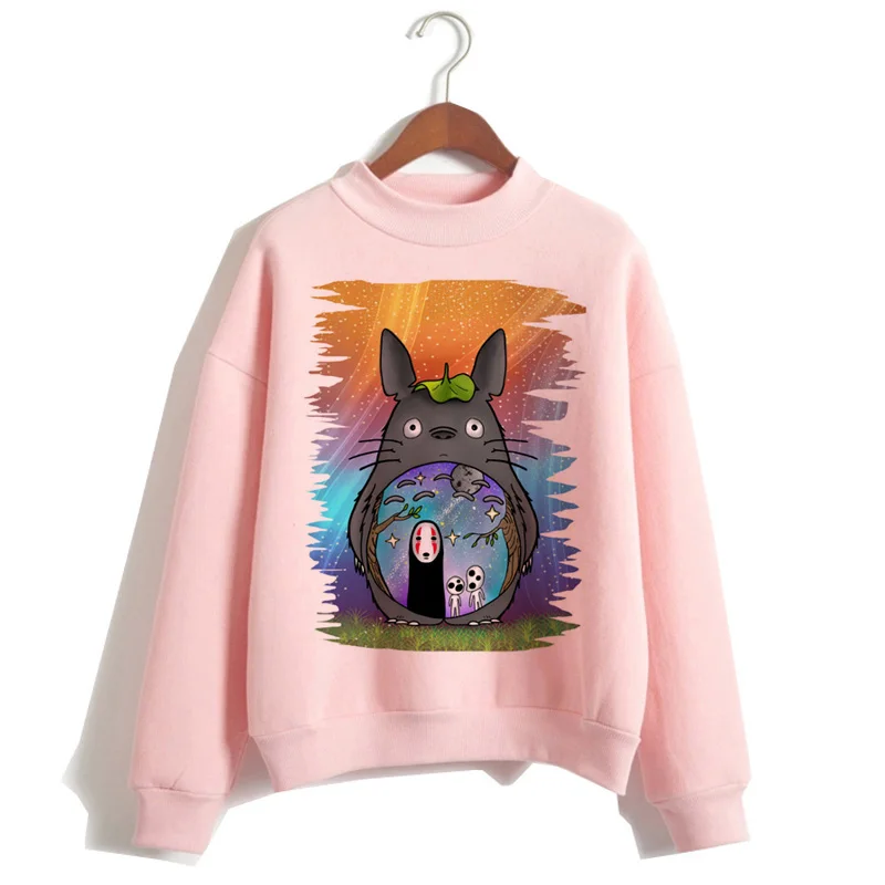 Totoro Унесенные спирали harajuku толстовки для женщин мультфильм одежда толстовка капюшон ulzzang Забавный с капюшоном Женский полиэстер негабаритных