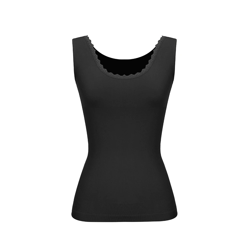 

Women Underwear Cami Tank Top Slimming Seamless Body Shaper Compression Shirt Corset Breathable Elastic Shapewear Vest Black
