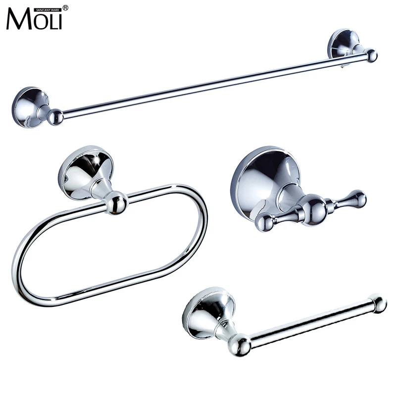 Moli Luxus Verchromter Bademantel-Aufhänger, Handtuch-Regal, Taschentuch-Aufhänger, Badezimmer-Hardware-Set, Badezimmer-Zubehör
