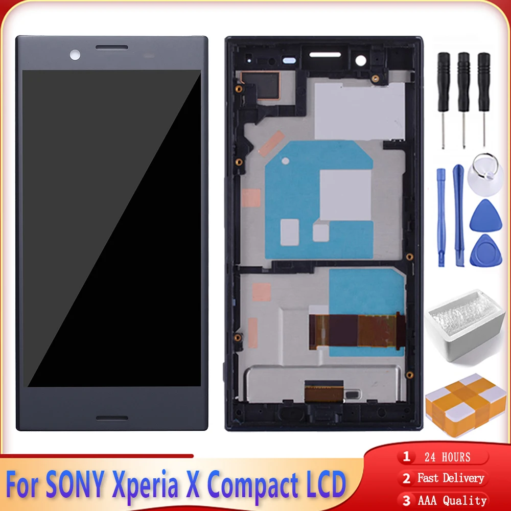ЖК-экран 4 6 '𧪪 +++ для SONY Xperia X Compact F5321 ЖК-дисплей с сенсорным экраном рамкой