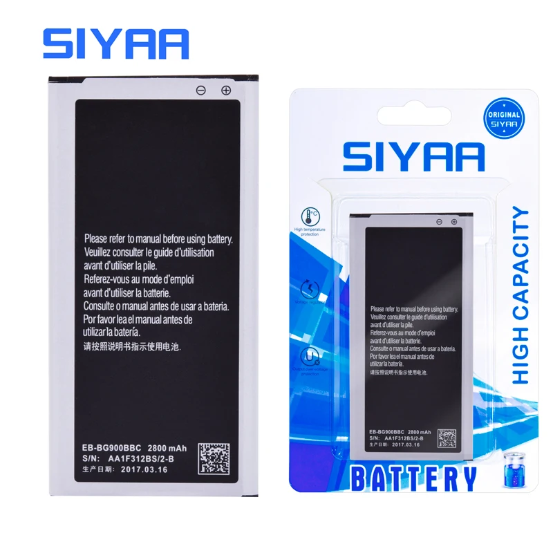 Аккумулятор SIYAA EB-BG900BBC EB-BG900BBE 2800 мА · ч для Samsung S5 G900S G900F | Мобильные телефоны и