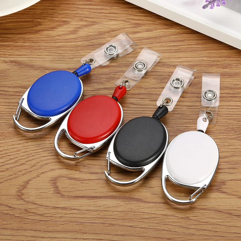 

Retractable Pull Keychain Recoil Reel Belt Clip Stretchable Key Ring Lanyard ID Badge Holder Name Tag Card Key Chain
