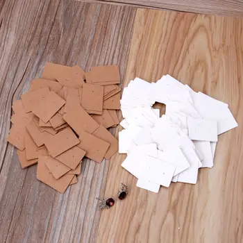 

100Pcs/Set Kraft Paper Cards Earrings Ear Studs Display Jewelry Packaging Cards N58F