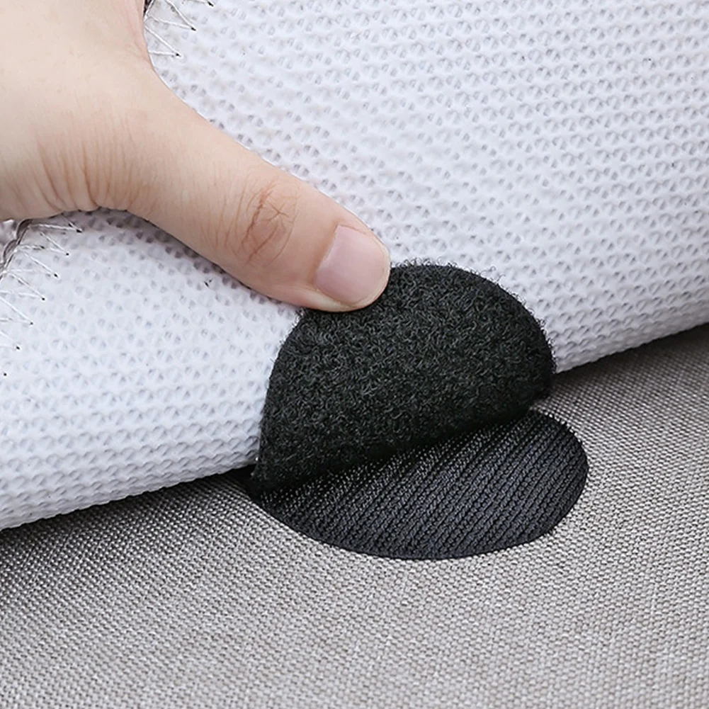20 шт./10 пар ковровых лент с защитой от скручивания, зажим для ковра на липучке, диван и простыни фиксируются на месте и сохраняют углы плоскими - Цвет: Черный