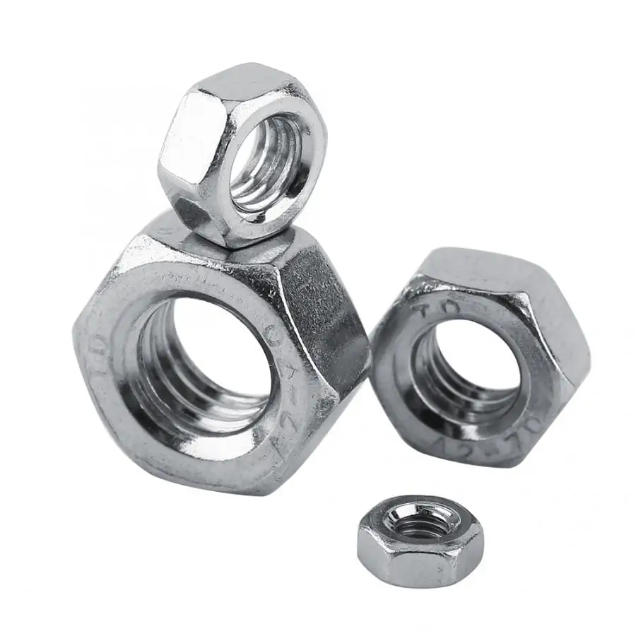 Квадратные гайки из нержавеющей стали Akozon Nuts гайки, M1.6-M8 SS304 нержавеющая сталь серебристого цвета имбусовый ключ, Шестигранник гайка для