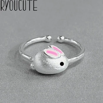 

Boho Vintage Silver Color Rabbit Rings for Women Lover Finger Ring Valentines Day Gifts