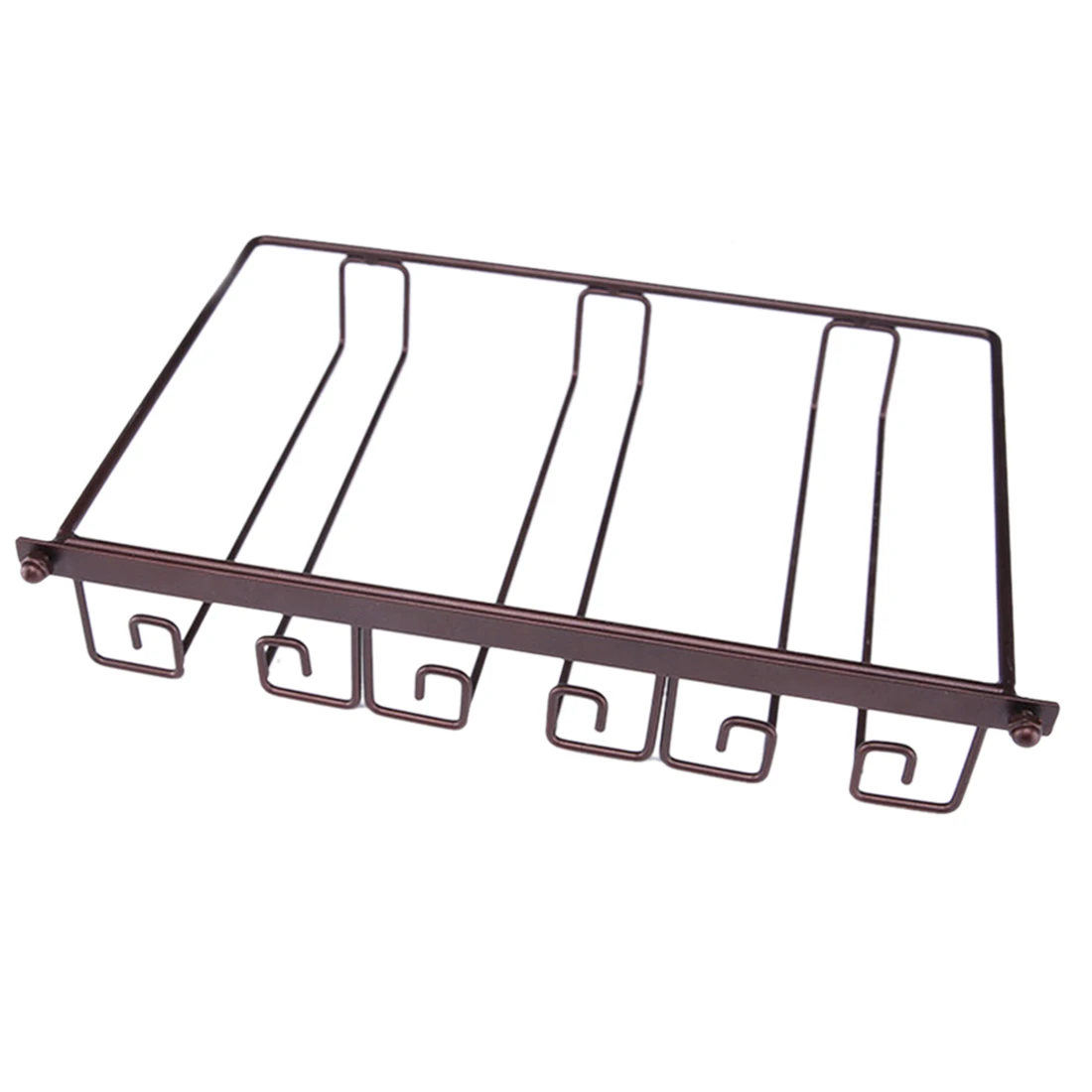 3 Rows Drill-Free Installation Stemware Hanger Wine Glass Holder Decorative Stemware Rack Wall Storage Organizer- Bronze Black