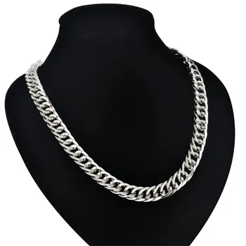 

Necklace For Men 9MM Heavy Silver Color Stainless Steel Long Chunky Curb Cuban Link Chain Mens Fashion Jewelry 22-30"