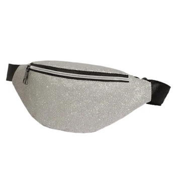 

Glitter Fanny Pack Shiny Waist Bag Fashion Festival Chest Bag with Adjustable Belt for Women Girls