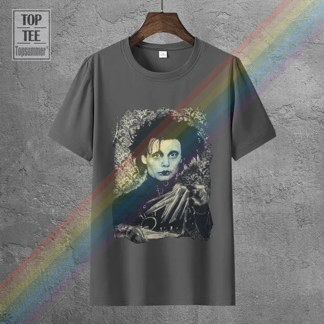 Edward Scissorhands T-Shirt Tim Burton Johnny Depp Goth Punk Film New Cool Tee Shirt 0139867-Dark Gray