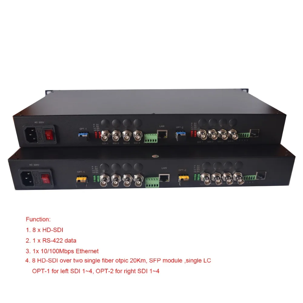 8 каналов HD SDI по волокну Оптические медиаконвертеры передатчик приемник для ТВ прямая трансляция/HD видеонаблюдение