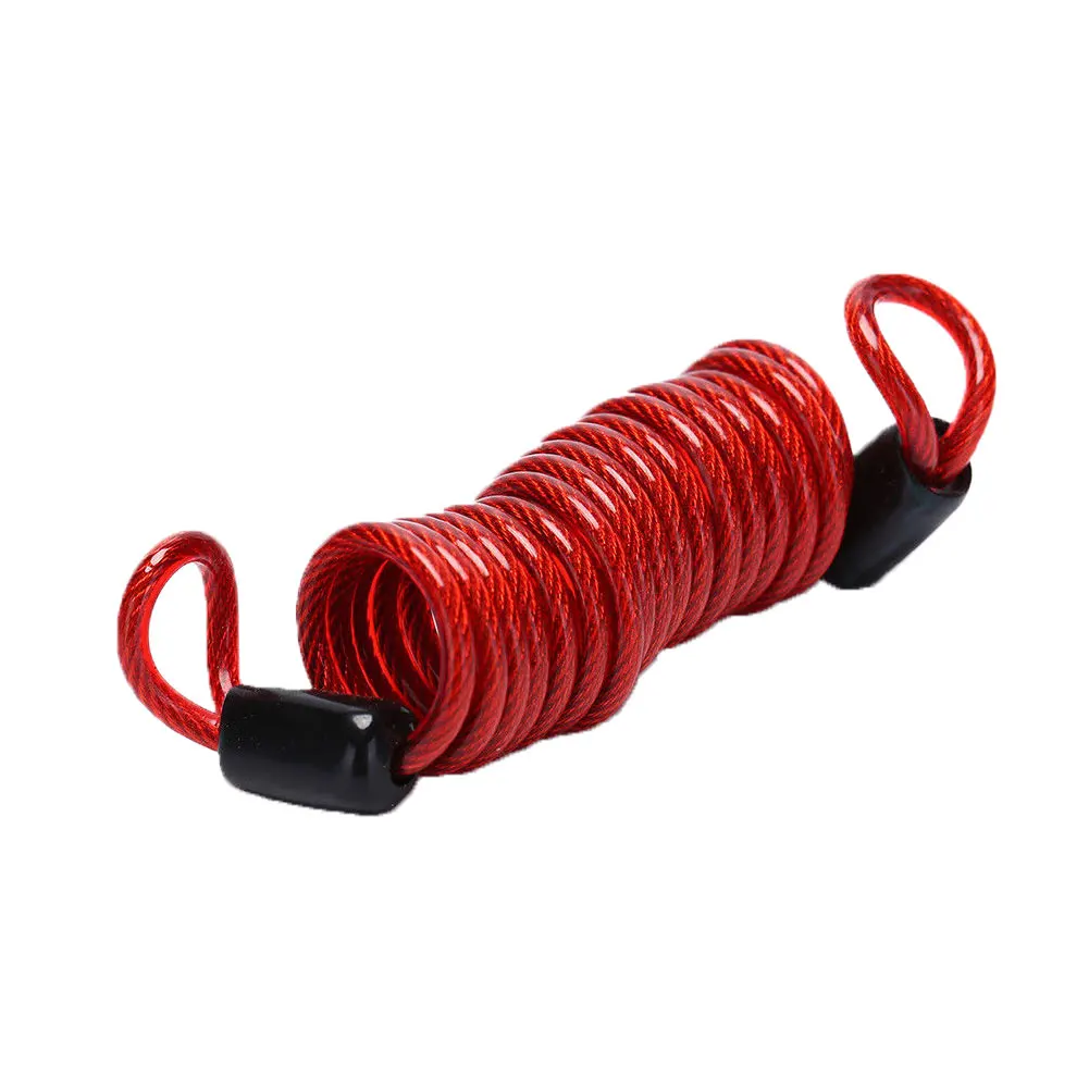 1 шт. 1,2 м велосипедный пружинный кабельный замок Противоугонная Веревка сигнализация дисковый замок велосипедный безопасности напоминание мотоциклетный велосипед Защита от кражи провод - Цвет: Красный