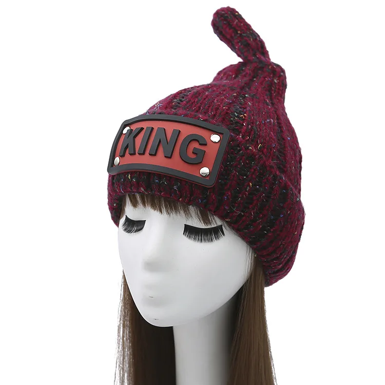 HC003-156B Популярные зимние шапки Skullies Beanies, женские шапки Beanies, женские бархатные теплые разноцветные шерстяные шапки, зимние шапки для женщин - Цвет: HC003-156B