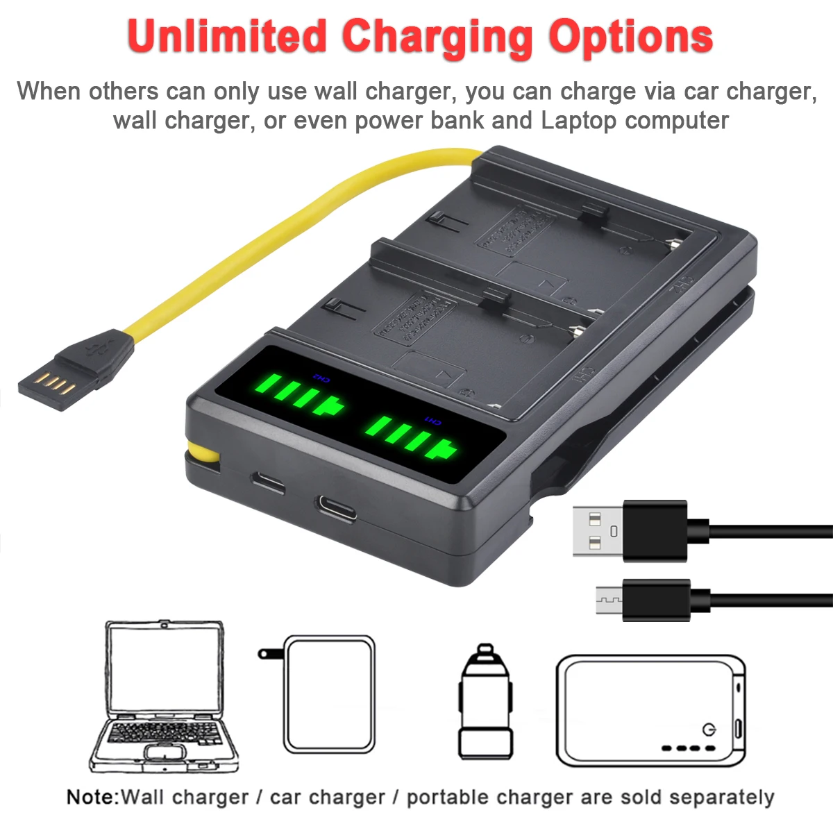 Rechargeable Battery 2600mAh + Charger for Video LED Light
